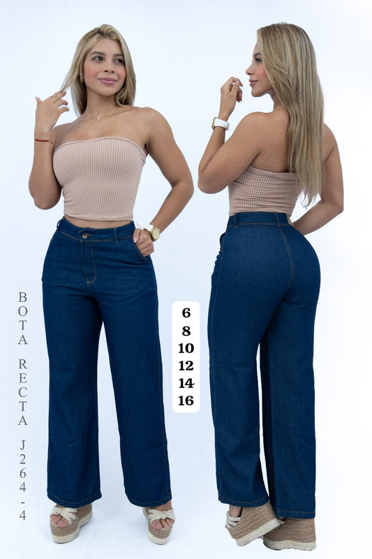 Pantalon Bota Recta Chambray